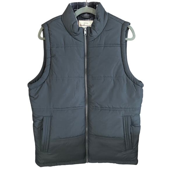 Weatherproof Vintage Women's Gray Puffy Zip-Front Flannel Lined Vest Sz M - Picture 1 of 5